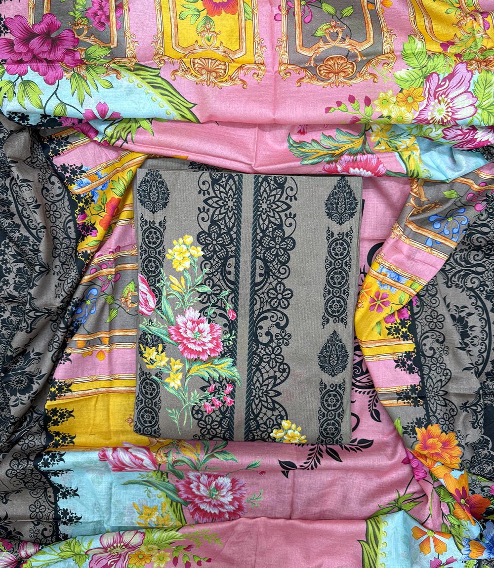 Charizma Catalogue's Swiss Cotton Unstitched Dress