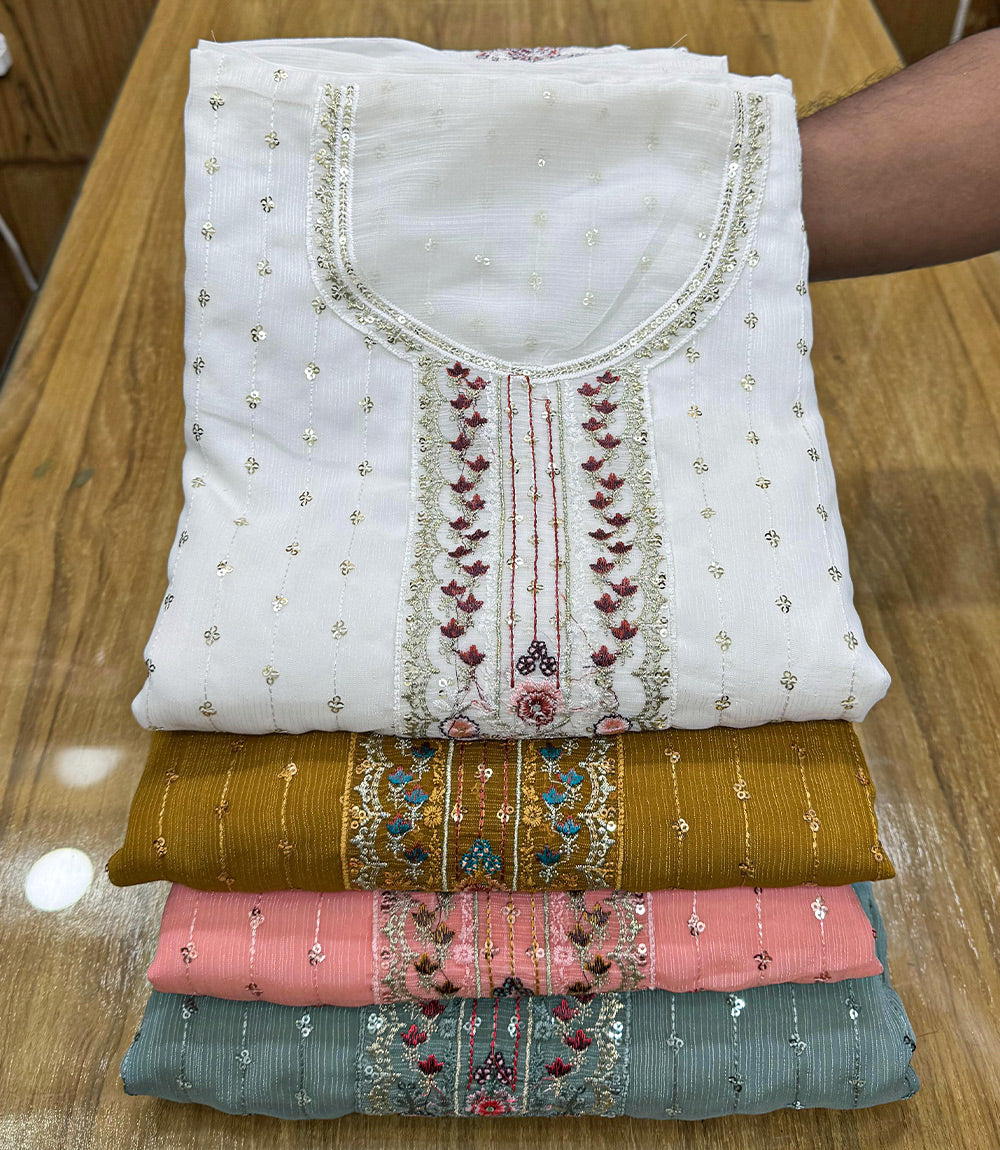 Indian Luxury Chiffon Party Dress (4 colors)