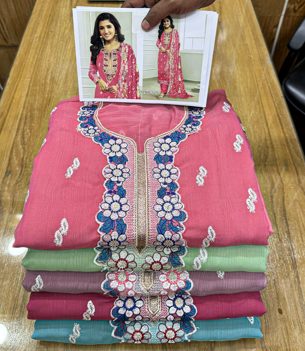 Indian Luxury Chiffon Party Dress (5 colors)